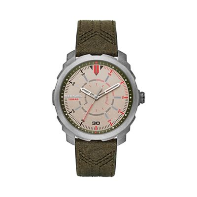 Men's 'Machinus NSBB' champagne dial green strap watch dz1735